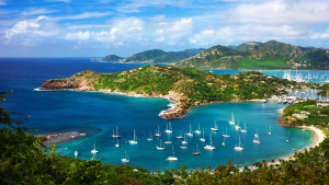 CCAFMG Lookout view from Shirley Heights over Admiral Nelson's Dockyards, Antigua, Leeward Islands, West Indies. Image shot 2012. Exact date unknown.